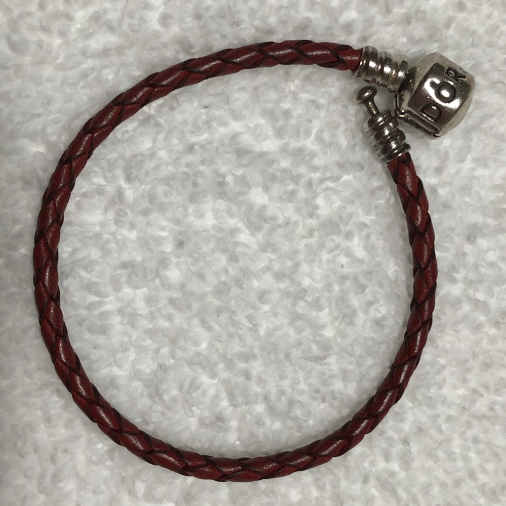 Pandora Red Woven Leather Bracelet